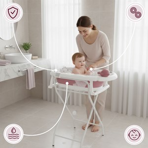 Baignoire bébé pliante thermomètre lcd