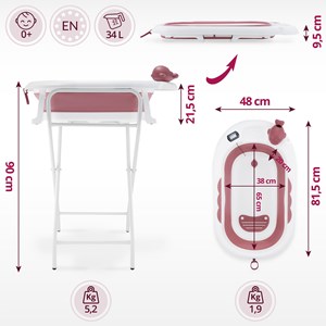 Baignoire bébé pliante thermomètre lcd