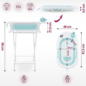 Baignoire bébé pliante coussin doux