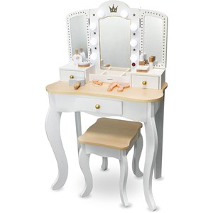 Coiffeuse enfant tabouret & miroir led