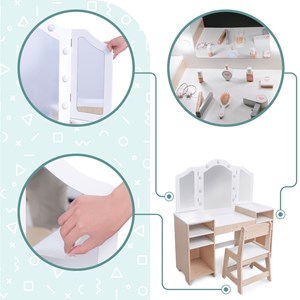 Coiffeuse enfant bureau, led accessoires