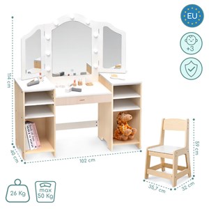 Coiffeuse enfant bureau, led accessoires