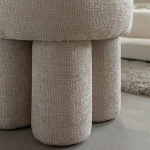 Petit tabouret tissu écru