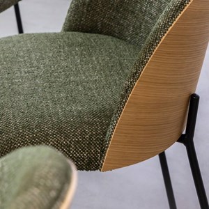 Chaise tissu vert bois clair