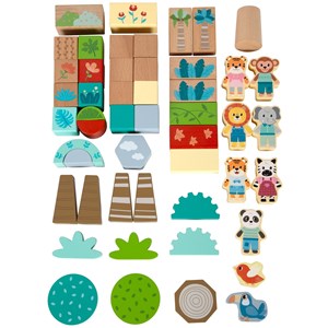 Blocs de construction en bois jungle fri