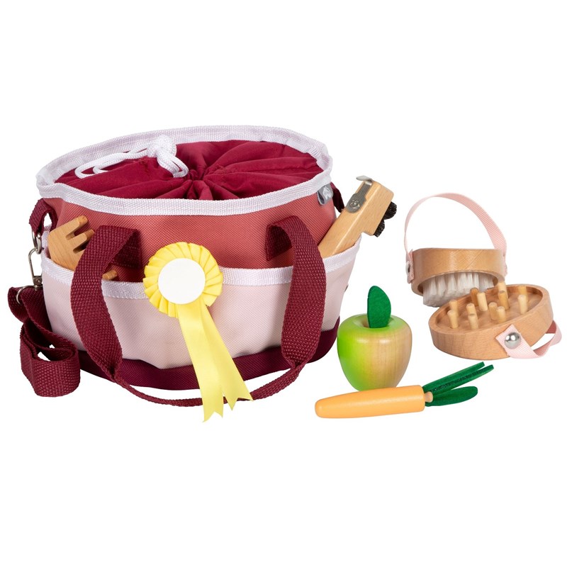 Small Foot Company - Kit de soins pour chevaux avec sac rouge