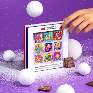 Coffret de 9 carrés de chocolat - noël
