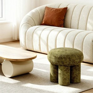 Petit tabouret tissu kaki