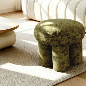 Petit tabouret tissu kaki