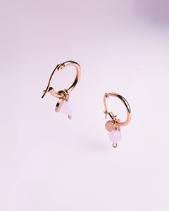 Boucles d'oreilles afti quartz rose Rose Pâle