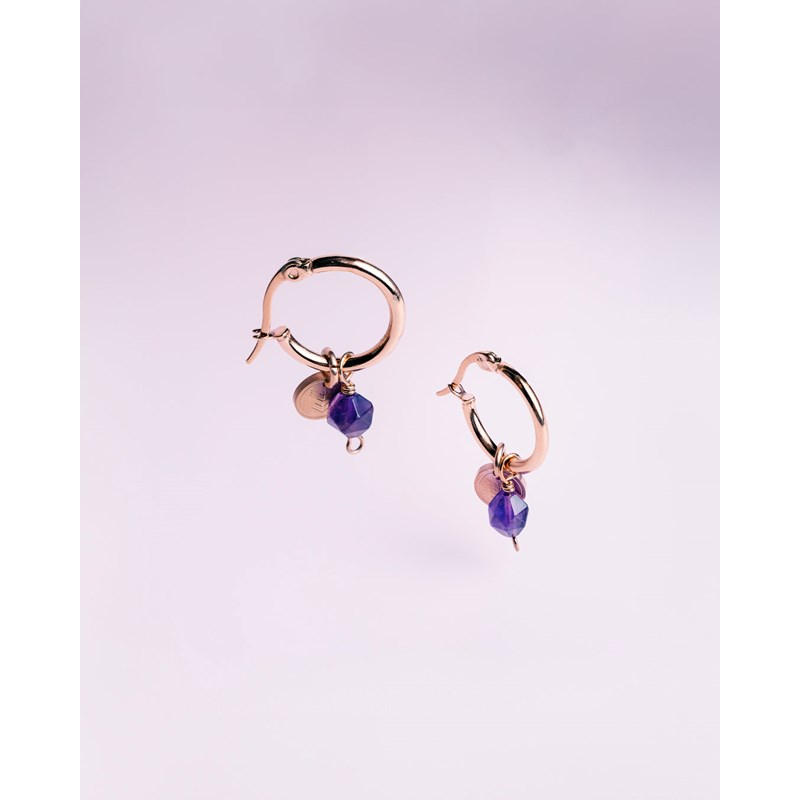 Boucles d'oreilles afti amethyste