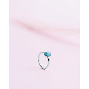 Bague delphi blue silver cristal de roche 54