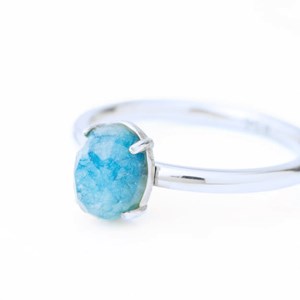 Bague delphi blue silver cristal de roche 62