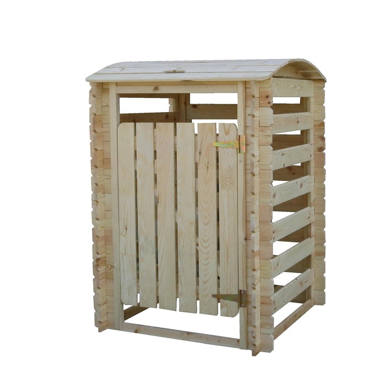 Cache poubelle en bois à porte verrouillables - 97cm x 97cm x h137cm