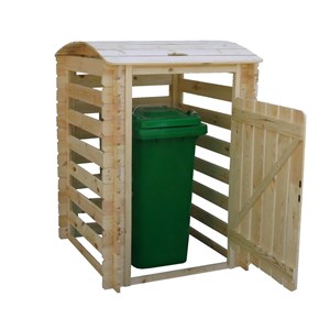 Cache poubelle en bois à porte verrouillables - 97cm x 97cm x h137cm