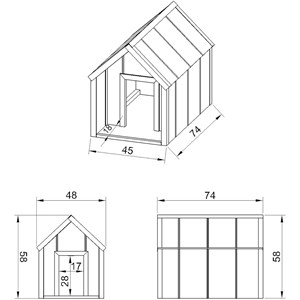 Lp smartside niche pour chien - 48 x 74 x h58 cm, taille s