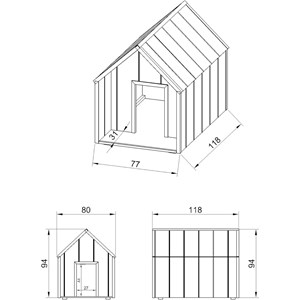 Lp smartside niche pour chien - 80 x 118 x h94 cm, taille l