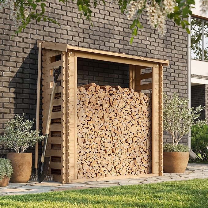 Abri à bûches -l86xl184xh200 cm - 0.9 m2