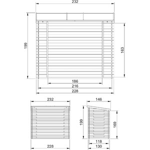 Abri à bûches -l146xl232xh199 cm - 2.63 m2