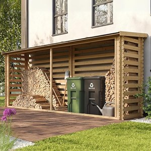 Abri à bûches -l112xl458xh199 cm - 4m2