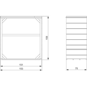 Abri à bûches extérieur 1,14 m² - 75 x 153 x h159 cm