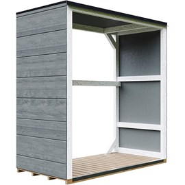 Abri à bûches extérieur 1,14 m² - 75 x 153 x h159 cm cavern steel