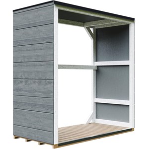 Abri à bûches extérieur 1,14 m² - 75 x 153 x h159 cm cavern steel