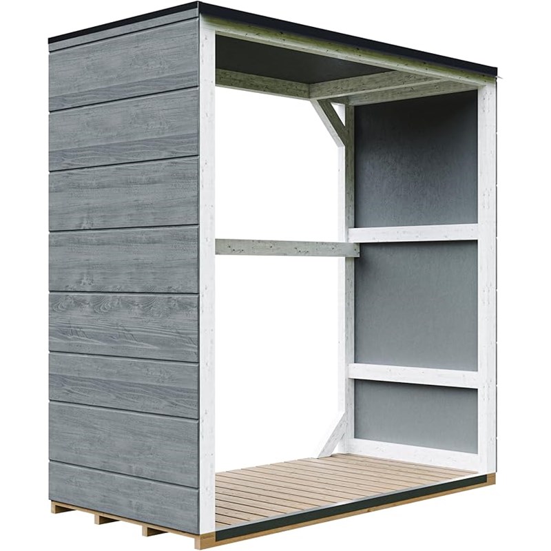 Abri à bûches extérieur 1,14 m² - 75 x 153 x h159 cm cavern steel