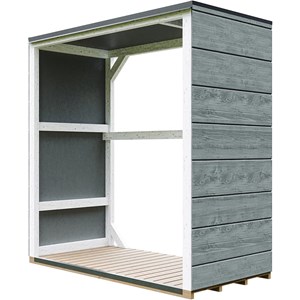 Abri à bûches extérieur 1,14 m² - 75 x 153 x h159 cm cavern steel