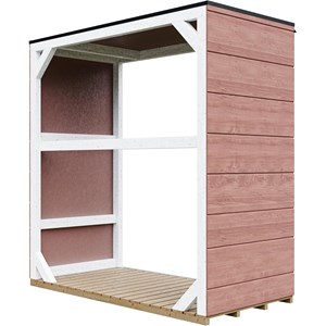 Abri à bûches extérieur 1,14 m² - 75 x 153 x h159 cm redwood red