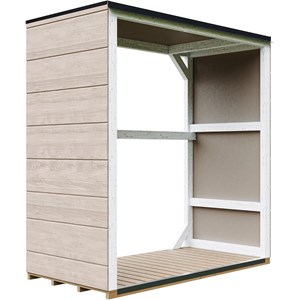 Abri à bûches extérieur 1,14 m² - 75 x 153 x h159 cm terra brown