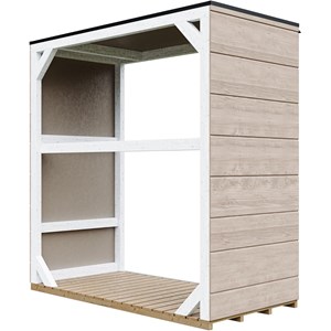 Abri à bûches extérieur 1,14 m² - 75 x 153 x h159 cm terra brown