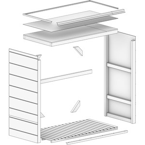 Abri à bûches extérieur 1,14 m² - 75 x 153 x h159 cm tundra cavern