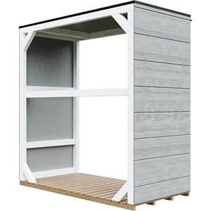 Abri à bûches extérieur 1,14 m² - 75 x 153 x h159 cm tundra grey