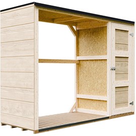 Abri à bûches extérieur 75x217xh159cm abri à outils 1,09m² + 0.53m²