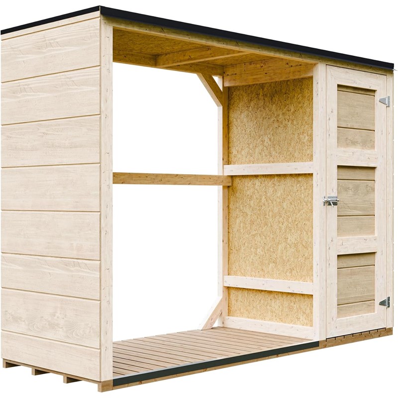 Abri à bûches extérieur 75x217xh159cm abri à outils 1,09m² + 0.53m²