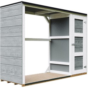 Abri à bûches extérieur 75x217xh159cm abri à outils 1,09m²+0.53m²cavern steel