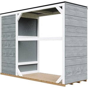 Abri à bûches extérieur 75x217xh159cm abri à outils 1,09m²+0.53m²cavern steel