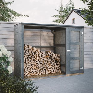 Abri à bûches extérieur 75x217xh159cm abri à outils 1,09m²+0.53m²cavern steel