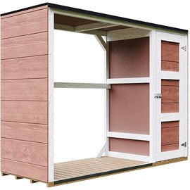 Abri à bûches extérieur 75x217xh159cm abri à outils 1,09m²+0.53m²redwood red