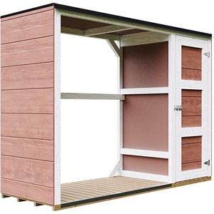 Abri à bûches extérieur 75x217xh159cm abri à outils 1,09m²+0.53m²redwood red
