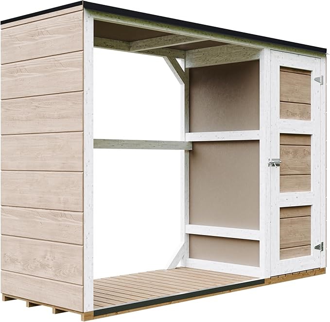 Abri à bûches extérieur 75x217xh159cm abri à outils 1,09m²+0.53m² terra brown