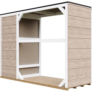 Abri à bûches extérieur 75x217xh159cm abri à outils 1,09m²+0.53m² terra brown