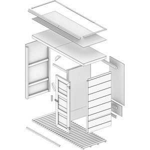 Abri à bûches extérieur75x217xh159cm abri à outils 1,09m²+0.53m²tundra cavern