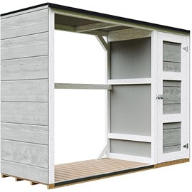 Abri à bûches extérieur 75x217xh159cm abri à outils 1,09m²+0.53m²tundra grey
