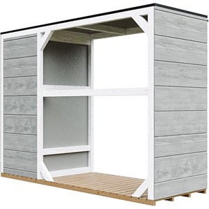 Abri à bûches extérieur 75x217xh159cm abri à outils 1,09m²+0.53m²tundra grey