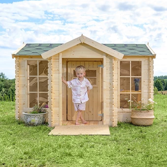 Timbela maison en bois pour enfants - 241x187xh151cm-2.63m2
