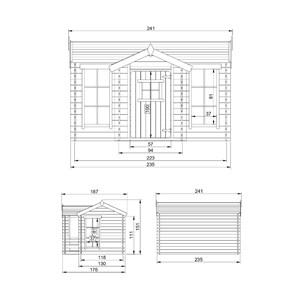 Timbela maison en bois pour enfants -  241x187xh151cm-2.63m2