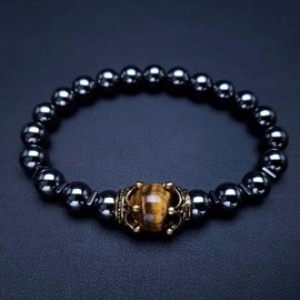Bracelet force hématite et oeil de tigre