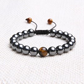 Bracelet en oeil de tigre et hématite